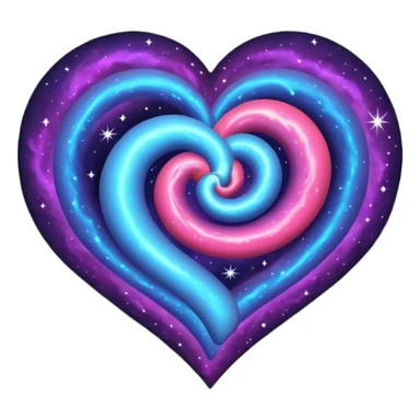Nebulae heart sticker