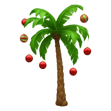 Palm tree with Christmas decorations sticker