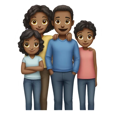 Family of six two Girls two boys  sticker