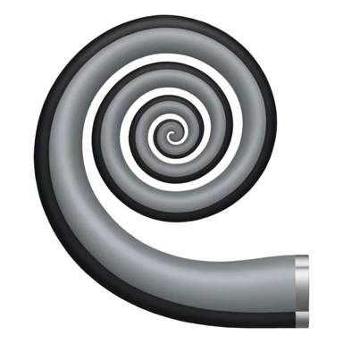 Minimalist emoji-style sticker of a strip of film curling into a hypnotic spiral. No details inside frames. Black and gray only. sticker