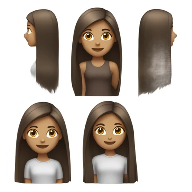 A girl with long straight hair brown or black  sticker
