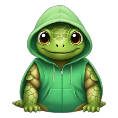 Turtle wearing a hoodie  sticker