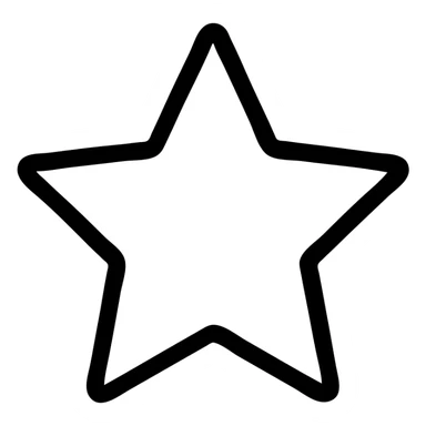 yellow star, left half filled in yellow, right half outlined, icon style, clean and minimal sticker