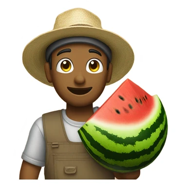 field worker with watermelon sticker