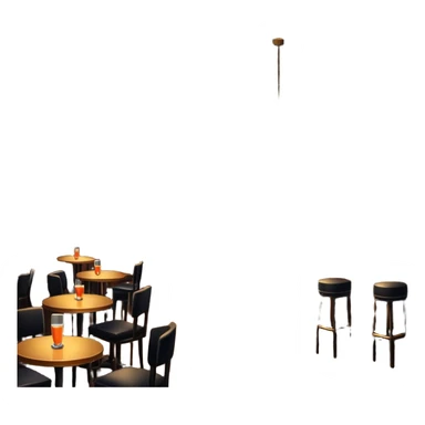 inside of a jazz nightclub, stage with microphone, dim lighting, small tables, cozy atmosphere sticker