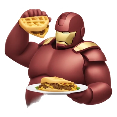 Fat Iron man eating food  sticker