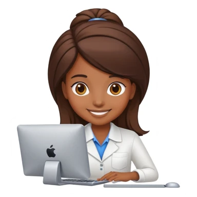 Girl programmer with computer sticker