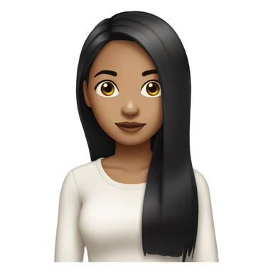 light skin girl with straight black hair  sticker