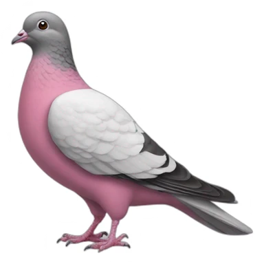 pink female pigeon sticker