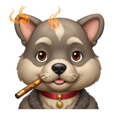 Dog smoking sticker
