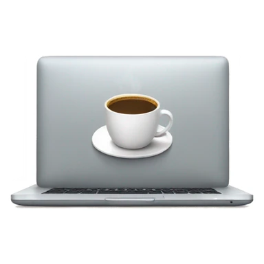 laptop with cup of coffe sticker