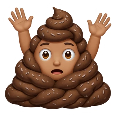 poop with hands stressed out sticker