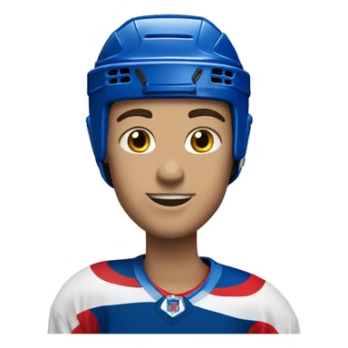 a hockey player in a red, blue and white uniform. sticker