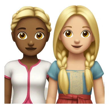 NIÑA RUBIA Y NIÑA CASTAÑA JUGANDO sticker