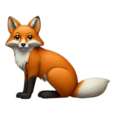 fox sitting against grey backdrop sticker