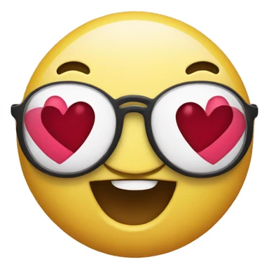 Smiley face with heart glasses  sticker