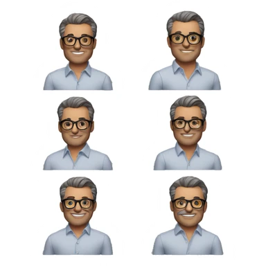 Memoji of Andrew Huberman	40s, Silver fox, tortoiseshell glasses, crisp button-downs, muscular sticker