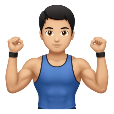 Man from backside with black hair gym back and hands holding something on both sides sticker