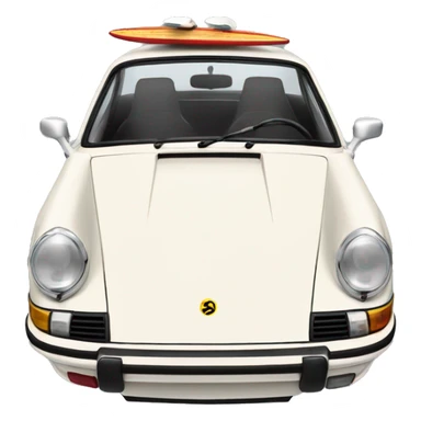 Old school Carrera 911 with surfboard on top sticker