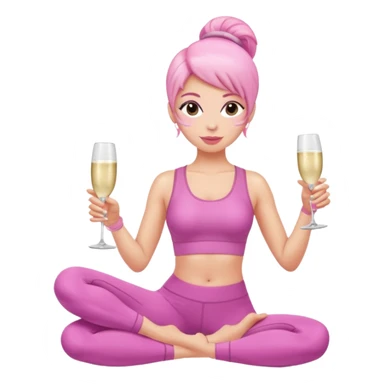 pink pilates prosecco sticker