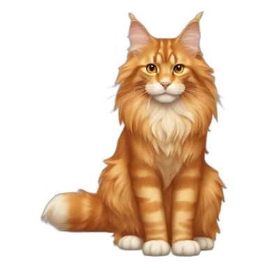 Orange Maine coon sticker