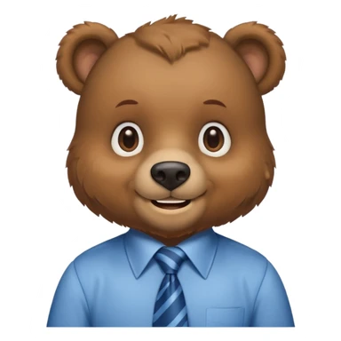 bear with shirt and blue tie sticker