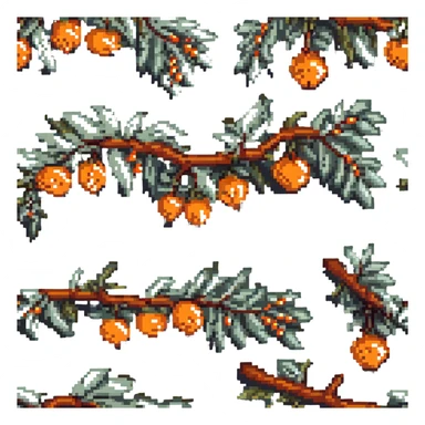 sea buckthorn branch with orange berries sticker