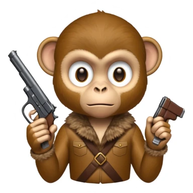 Monkey holding a gun sticker