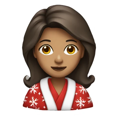 Brunette in Christmas robe  sticker