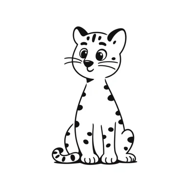 Leopard cat with distinctive spotted pattern sticker