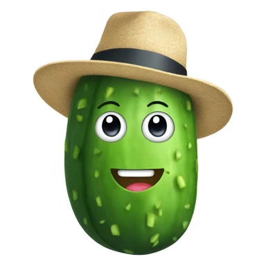 Cucumber wearing hat sticker