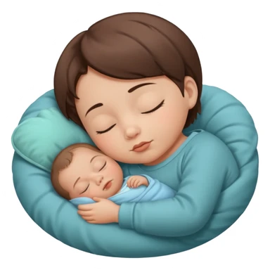 Sleeping baby, brown short hair sticker