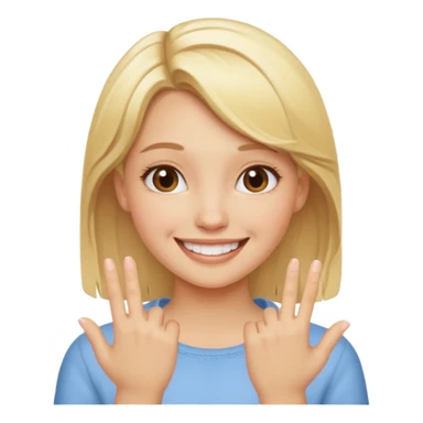 fingermouthing el gesto que es tan viral ahora en tik tok que le haga una chica rubia sticker