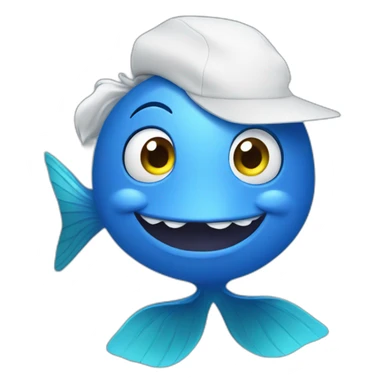Blue fish making video sticker