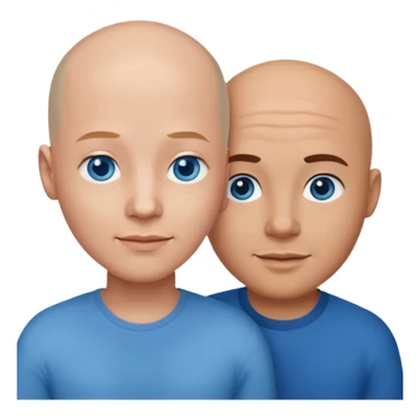 Bald white man blue eyes in love with Filipina woman sticker