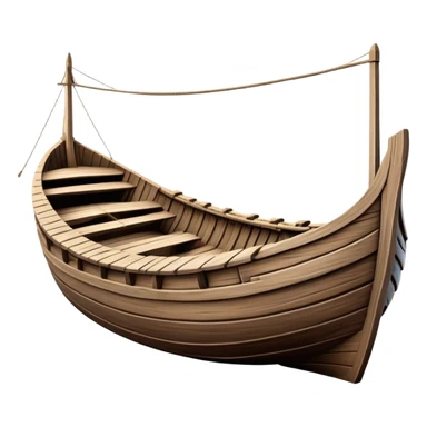 Large empty wooden ark vessel, wide hull, detailed realistic wooden construction, no animals sticker