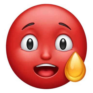 Make me a red emoji that is happy and is crying for happyness\ sticker
