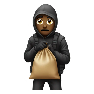Robber with bag over shoulder sticker