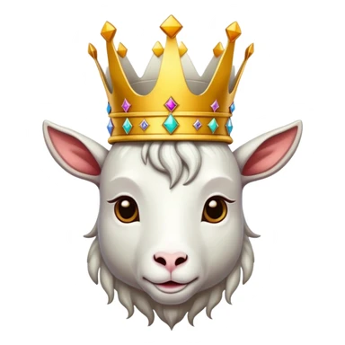 Goat W/ A KINGS CROWN ON STICKER sticker