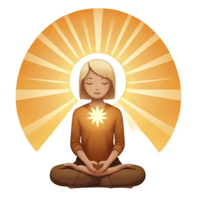 A silhouette of a person sitting with their head down, surrounded by two light souls—one offering a hand and another radiating warmth, symbolizing kindness. A soft light behind them represents hope, unseen but present. 🌅 sticker
