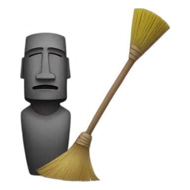 Moai with broom sticker