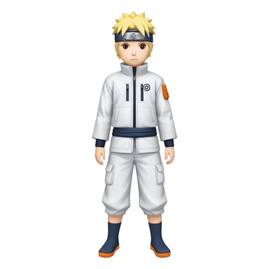 Uma roupa branca com o desenho do naruto  sticker