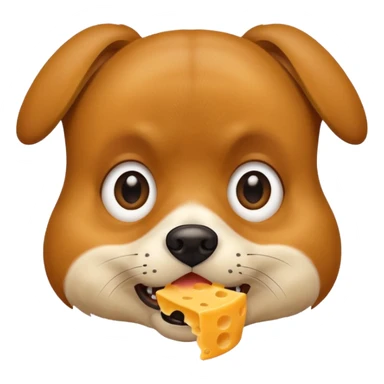 Dog biting cheese scared sticker