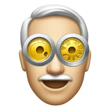 silver coin monocle sticker