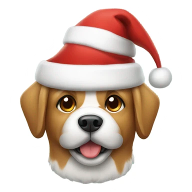 Dog with Santa hat on sticker