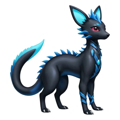Shiny Dark Edgy Gothic Gloomy Futuristic Salandit-Umbreon-Shaymin-Delcatty-Hybrid (Full body) sticker