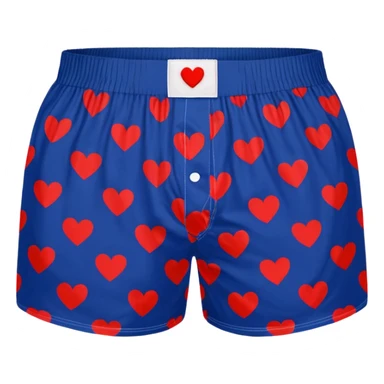 Red heart patterned white pair of boxers sticker