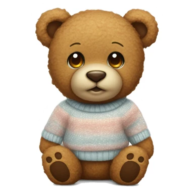 teddy beat wearing a cute sweater  sticker