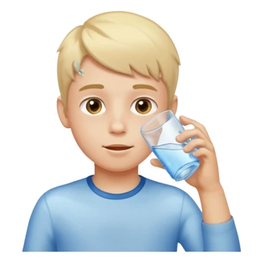 boy drinking water sticker