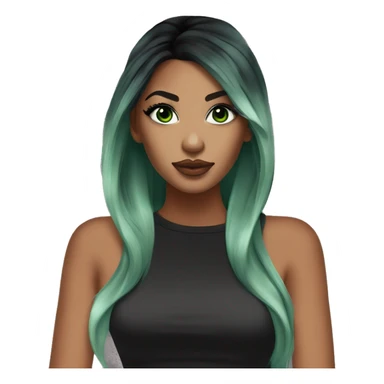 Glamorous, streetwear, cocktail dress, black balayage hair, half up half down hair, olive skin, green almond eyes, winged eyeliner with big lashes sticker